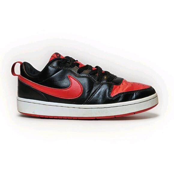 Nike Court Borough Low 2 Black University Red White GS Youth 7Y BQ5448-007 - Picture 3 of 10